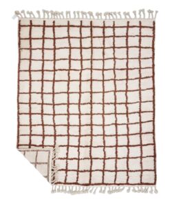 LIDIA – Brown And White Carpet – Custom Beni Ourain Grid Rug