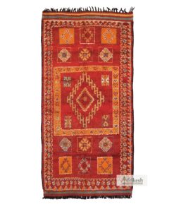 LANTMAYN - Red And Orange Beni M'Guild Rug - Vintage Carpet 6x12