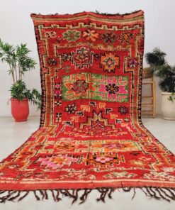Alternative view of YOUMNA - Beni M'Guild Red And Green Rug - Vintage Carpet 5x12