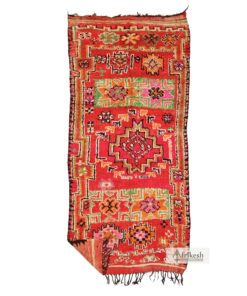 YOUMNA - Beni M'Guild Red And Green Rug - Vintage Carpet 5x12