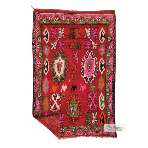GHOFRAN - Beni M'Guild Rug - Red Vintage Carpet 6x10