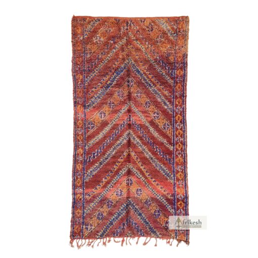 NIDAA- Maroon Beni M'Guild Rug - Vintage Carpet 6x11