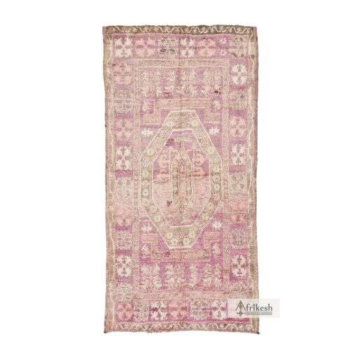ZAINA - Pink Beni M'Guild Rug - Vintage Carpet 6x13