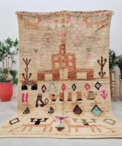 Alternative view of KASSAM - Cream Boujad Rug - Vintage Carpet 5x9