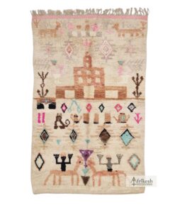 KASSAM - Cream Boujad Rug - Vintage Carpet 5x9