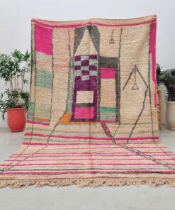 Alternative view of WARDIA - Pink And Beige Boujad Rug - Vintage Carpet 6x9