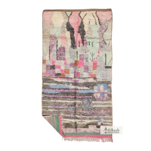 NOUHA - Pink Boujad Rug - Vintage Carpet 5x9