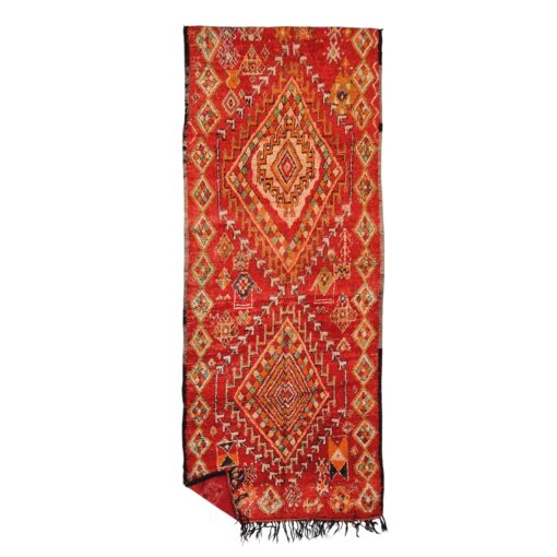 SARABEEL - Red And Orange Beni M'Guild Rug - Vintage Carpet 6x15