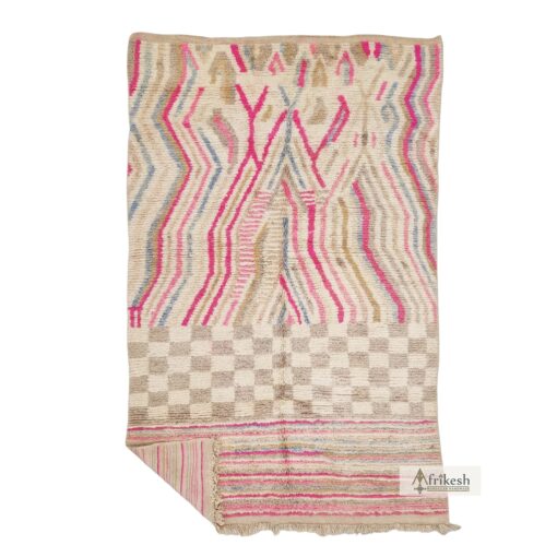 ROLLA - Beige And Pink Carpet - Boujaad Rug 5x8