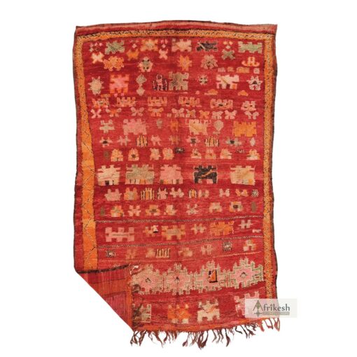 BATOUL - Moroccan Vintage Rug 6x9 - Antique Berber Carpet