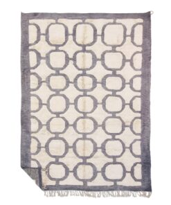 AYATI – White And Gray Rug – Beni Mrirt Tufted Custom Rug Sizes