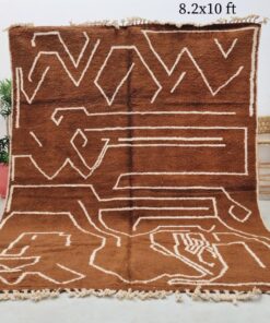 Alternative view of JAFAN – Brown Berber Rug - Beni Ourain Abstract Rug 8x10