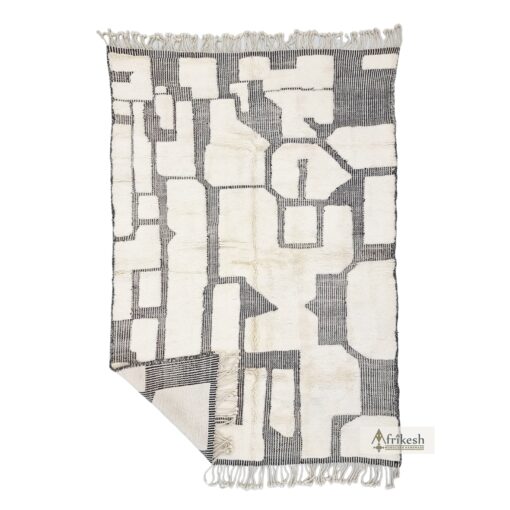 SOUJOUD – White And Black Rug – Beni Mrirt Tufted Custom Rugs