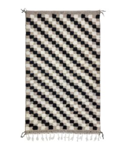 ZAYDA – Black and Pale Brown Carpet – Moroccan Tufted Beni Ourain Rug