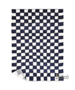 GHALIA - Black And White Checkered Rug - Custom Beni Ourain Rug