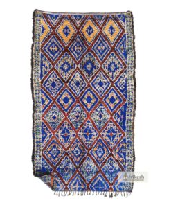NAFIA - Blue Wool Rug - Vintage Carpet 7x13
