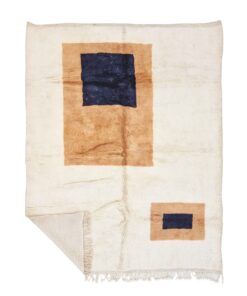 MAHA – Brown And White Rug – Custom Beni Mrirt Geometric Rug