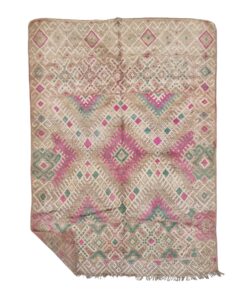 MARJANA - Brown And Rose Wool Rug - Vintage Carpet 6x9