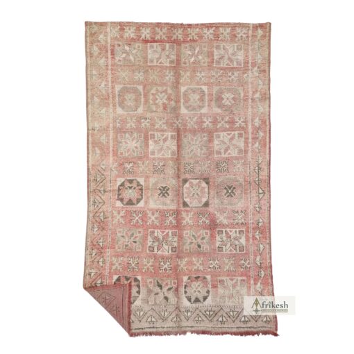 HANIFA - Faded Red Wool Rug - Vintage Carpet 6x9