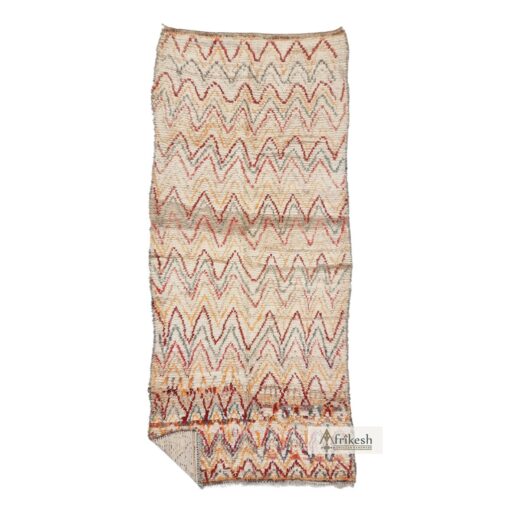 AID - Red And Orange Wool Rug - Vintage Carpet 5x10