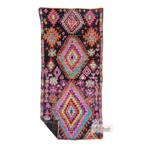 AMALOU - Purple And Rose Wool Rug - Vintage Carpet 6x13