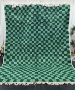 Alternative view of JOULIA – Green Checkered Rug – Beni Ourain Moroccan Carpet – Custom Sizes