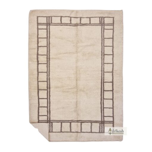 HAJRA – White And Gray Carpet – Beni Ourain Rug 8x12