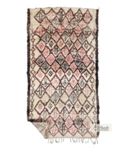 JANA - Beni Ourain Beige And Brown Rug - Vintage Carpet 6x11