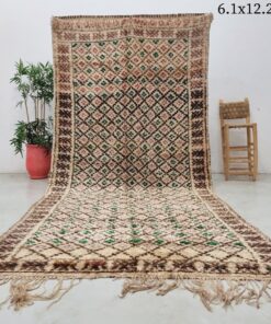 Alternative view of RAAFAT - Brownish Beni Ourain Rug - Vintage Carpet 6x12