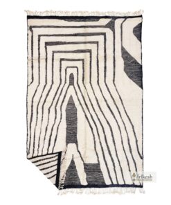 JOUMANA – White And Black Rug – Custom Beni Mrirt Tufted Rug