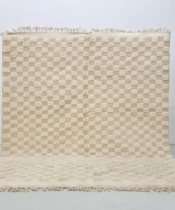 Alternative view of MINA-Beige Carpet-Moroccan Beni Ourain Checkered Custom Rugs