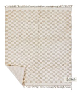 MINA-Beige Carpet-Moroccan Beni Ourain Checkered Custom Rugs