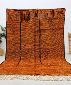 Alternative view of TISLA – Orange And Black Rug – Beni Mrirt Striped Custom Rug Sizes