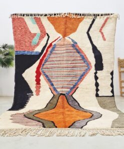 Alternative view of JIDAA – Luxurious Orange and White Rug – Artistic Beni Mrirt Carpet