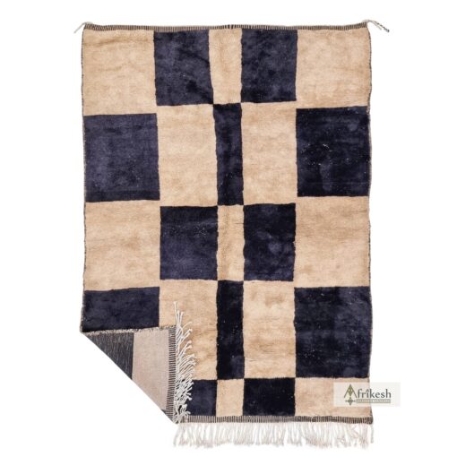 AALLOU – Brown And Black Rug – Beni Mrirt Custom Moroccan Shag Rug