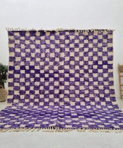 Alternative view of HADEEL - Purple Carpet-Wool Beni Ourain Checkered Custom Rug Sizes