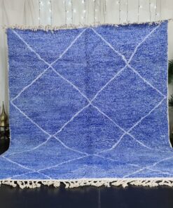MOUHEERA – Blue & White Rug – Beni Ourain Diamond Custom Rug