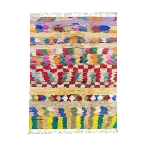 SALIHA - Mrirt Beni Rug 6x10 - Colorful Asbtract Shag Moroccan Rug