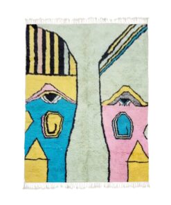 KAYLA – Green And Yellow Rug – Berber Beni Mrirt Funky Rug