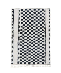 MAYSSOUN – Black And White Checkered Rug – Beni Ourain Custom Rug