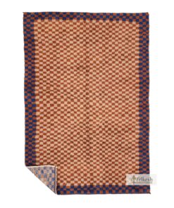 DUHOUL – Brown And Blue Rug – Custom Beni Ourain Checkered Rugs