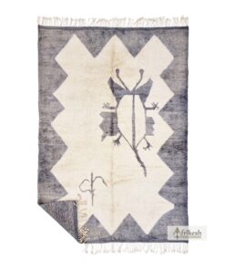 GOWINSA – Luxurious Custom Beni Mrirt Abstract Rug – Gray Moroccan Beni Rug