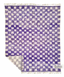 HADEEL - Purple Carpet-Wool Beni Ourain Checkered Custom Rug Sizes