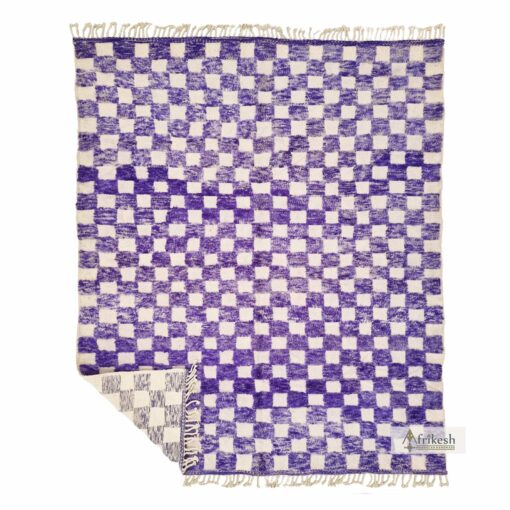 HADEEL - Purple Carpet-Wool Beni Ourain Checkered Custom Rug Sizes
