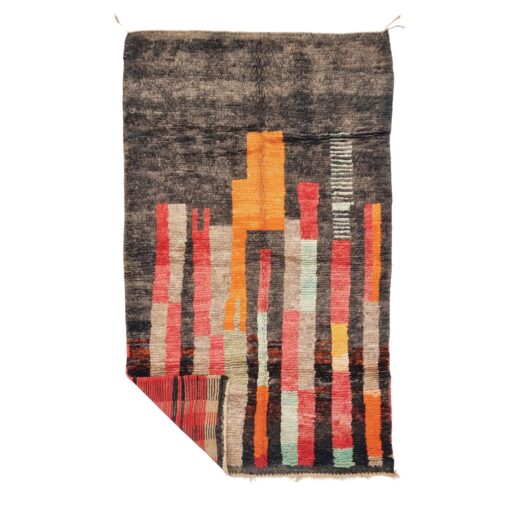ILIANA - Boho Rug 5x9 - Black Boujaad Moroccan Rug
