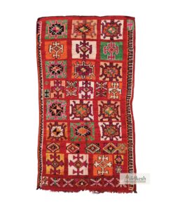 KHONFUSSA- Beni M'Guild Red And Green Rug - Vintage Carpet 6x10