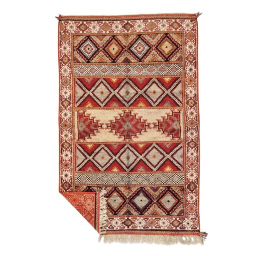 GHADA - Vintage Rug 5x8 - Taznakht Low Pile Moroccan Carpet