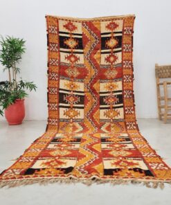 Alternative view of LOUNJA - Orange And Red Wool Rug - Taznakht Carpet 4x10