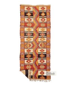 LOUNJA - Orange And Red Wool Rug - Taznakht Carpet 4x10