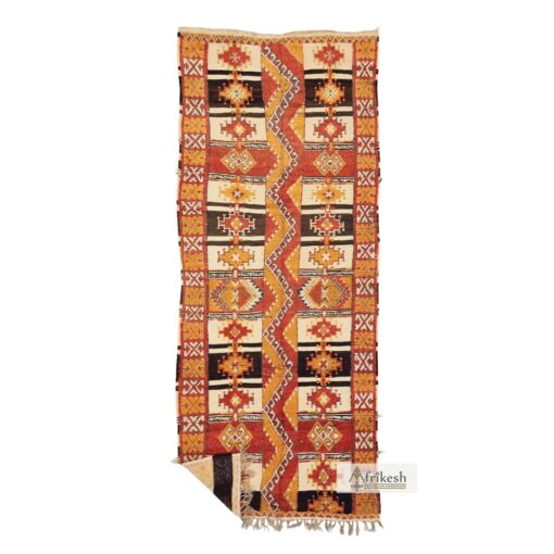 LOUNJA - Orange And Red Wool Rug - Taznakht Carpet 4x10